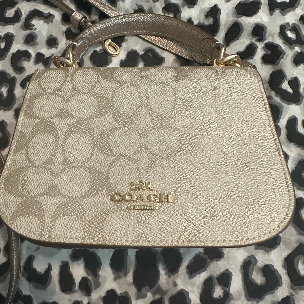 NWT Coach Beige/Gold Women's Crossbody